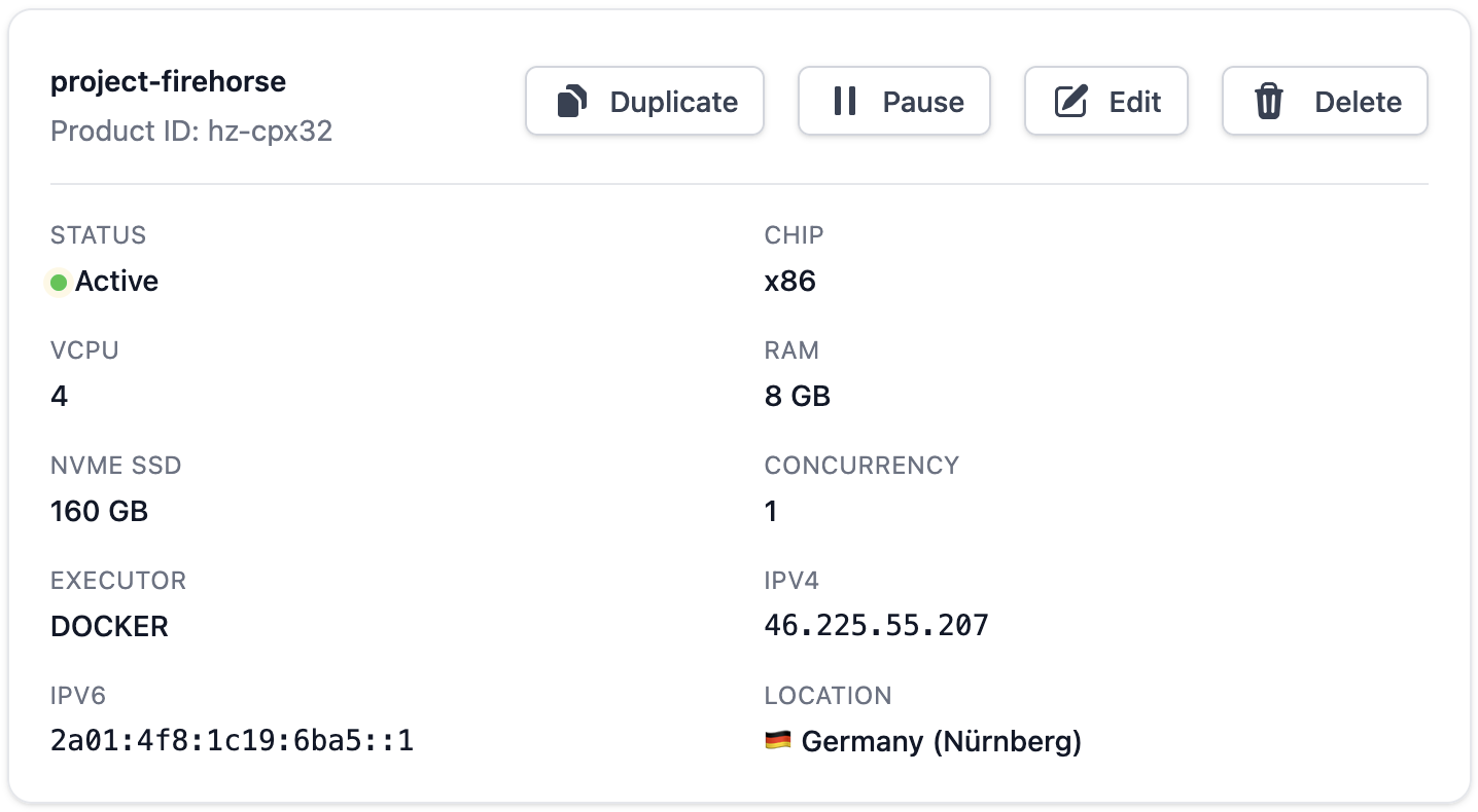 Screenshot showing a single runner